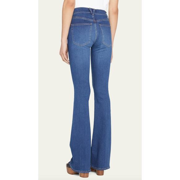 Veronica Beard Beverly Skinny High Rise Flare Jeans in Bright Blue Sz 29 - Picture 3 of 12